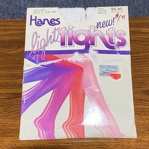 VTG Hanes Light Tights Soft Ivory Women's C-D‎ Size Style 660 Dance Exercise NOS